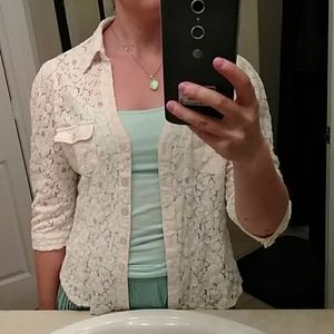 Body Central lace button shirt jacket